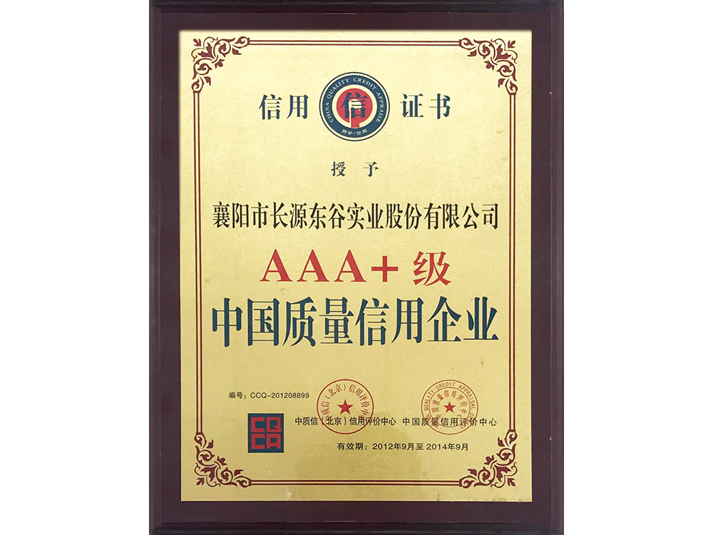 AAA+ Level China Quality Credit Enterprise